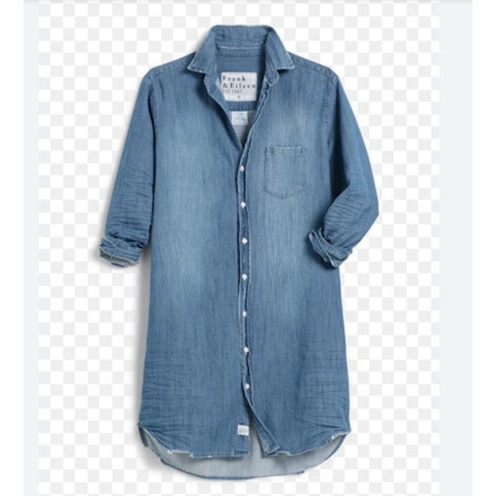 FRANK & EILEEN Sz XL Mary Distressed Denim Shirt Dress
